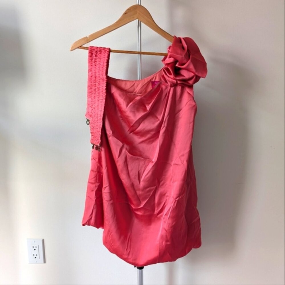 🌸 EUC Seductions Pink One Shoulder Floral Mini Dress 🌸